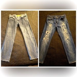 Stylish Distressed Blue Jeans